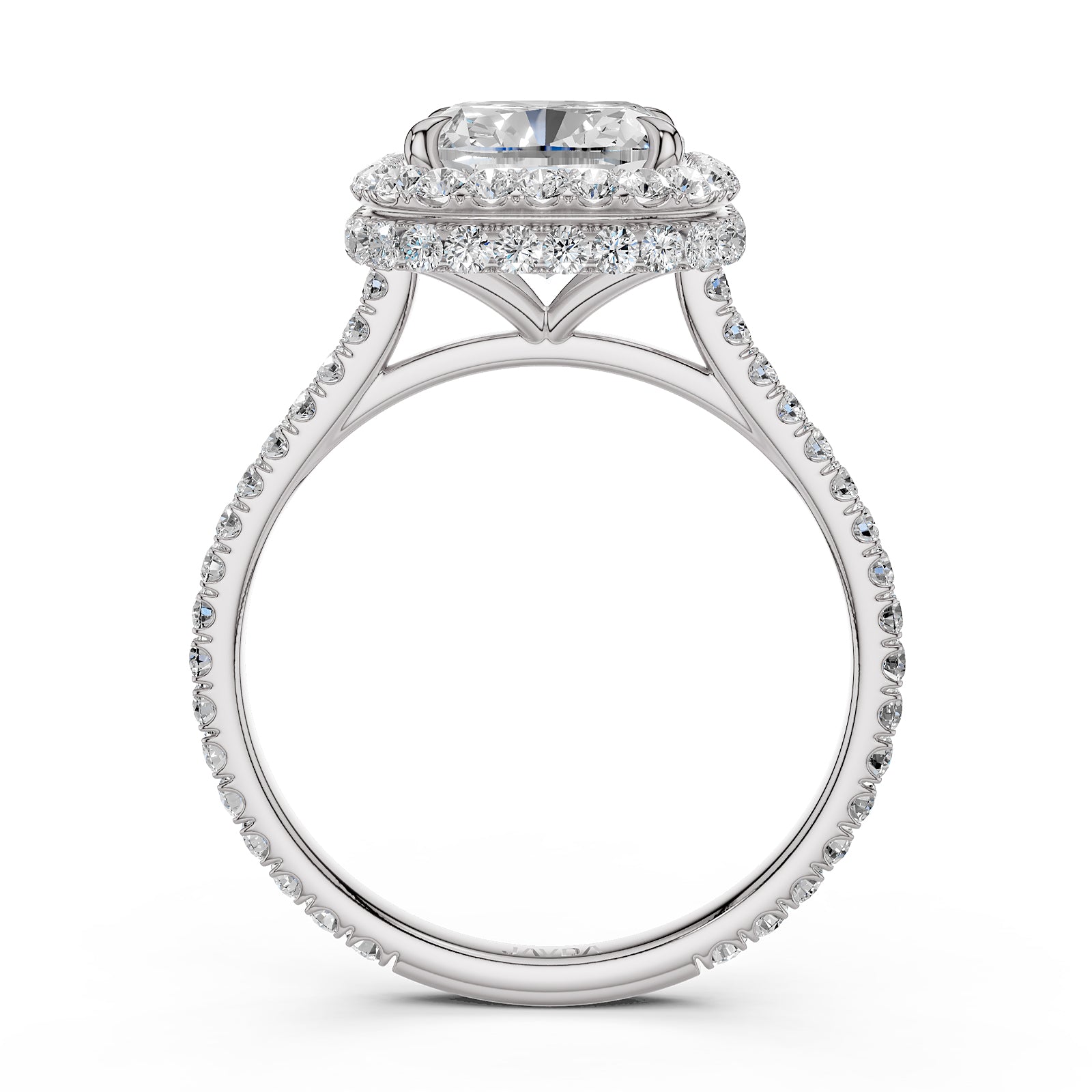 Double Halo Lab Grown Diamond Engagement Ring IGI Certified 2.53 Ctw.